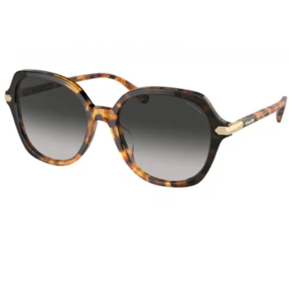 COACH Sunglasses Honey Tortoise Black Gradient 577613 55/18 Round Full Rim
